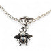handcrafted silver plated bee necklace with toggle clasp