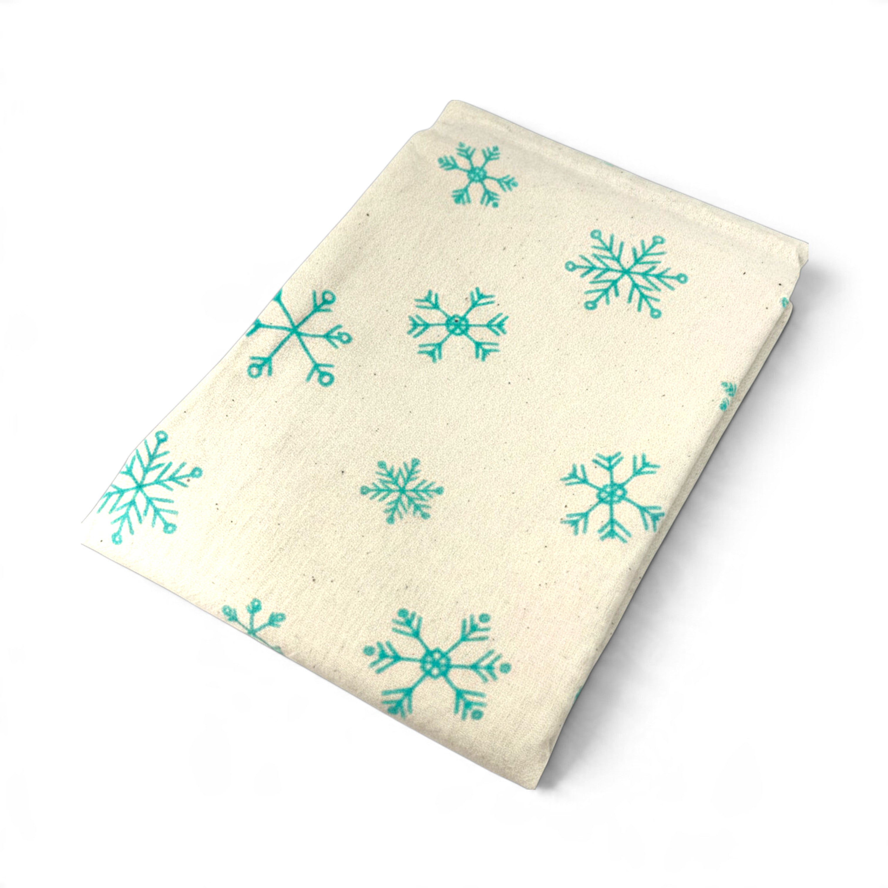 Hand Printed Kitchen Towel - Snowflakes