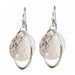 Sterling silver and gold fill disc earrings that measure about .75" in diameter