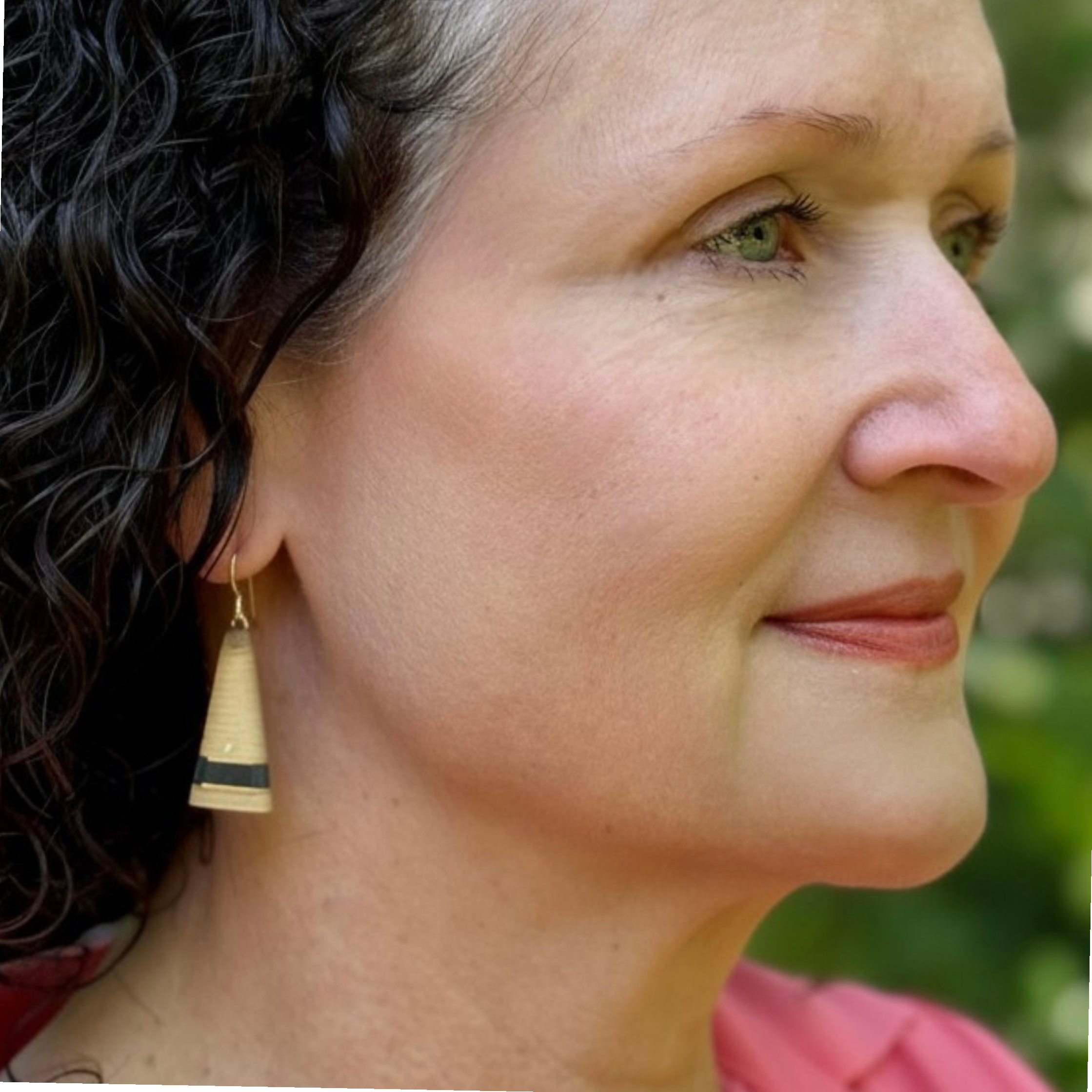 Carved Tri Bar Earrings