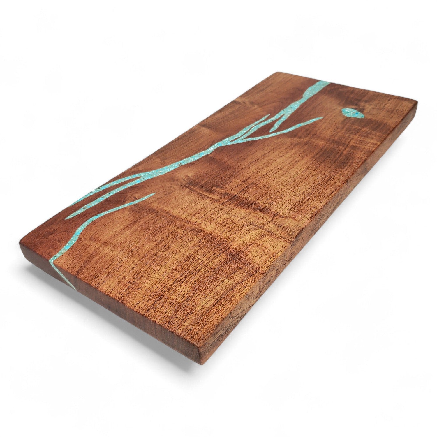 Mesquite Sushi Board with Turquoise Inlay