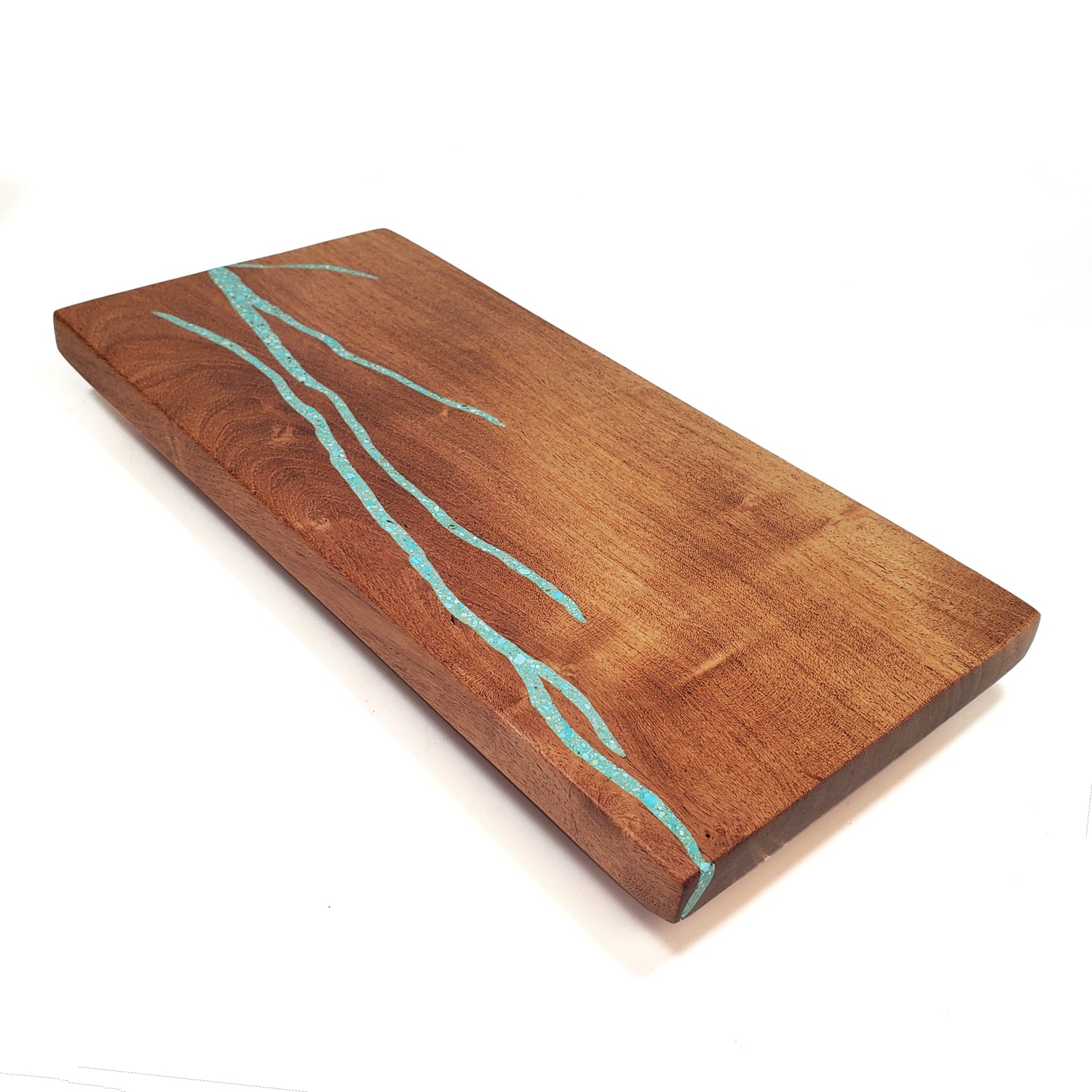 Mesquite Sushi Board with Turquoise Inlay