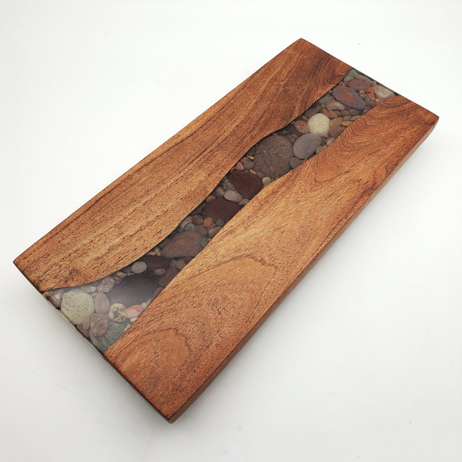 Mesquite Sushi Board with River Rock Inlay