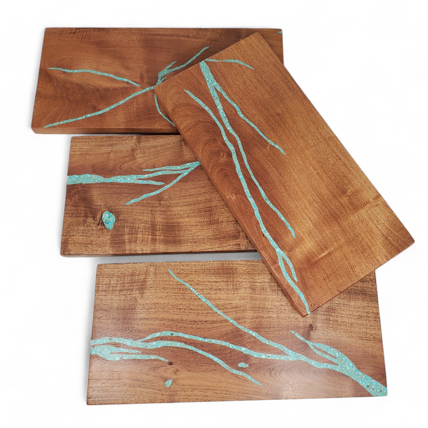 Mesquite Sushi Board with Turquoise Inlay