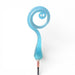 Handcrafted fiddlehead fern created from teal glass and just right for decorating outdoors in your spring garden