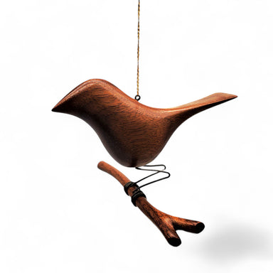 Sized at roughly 4" × 4" × 4", this walnut bird-on-a-branch is just the right amount of adorable