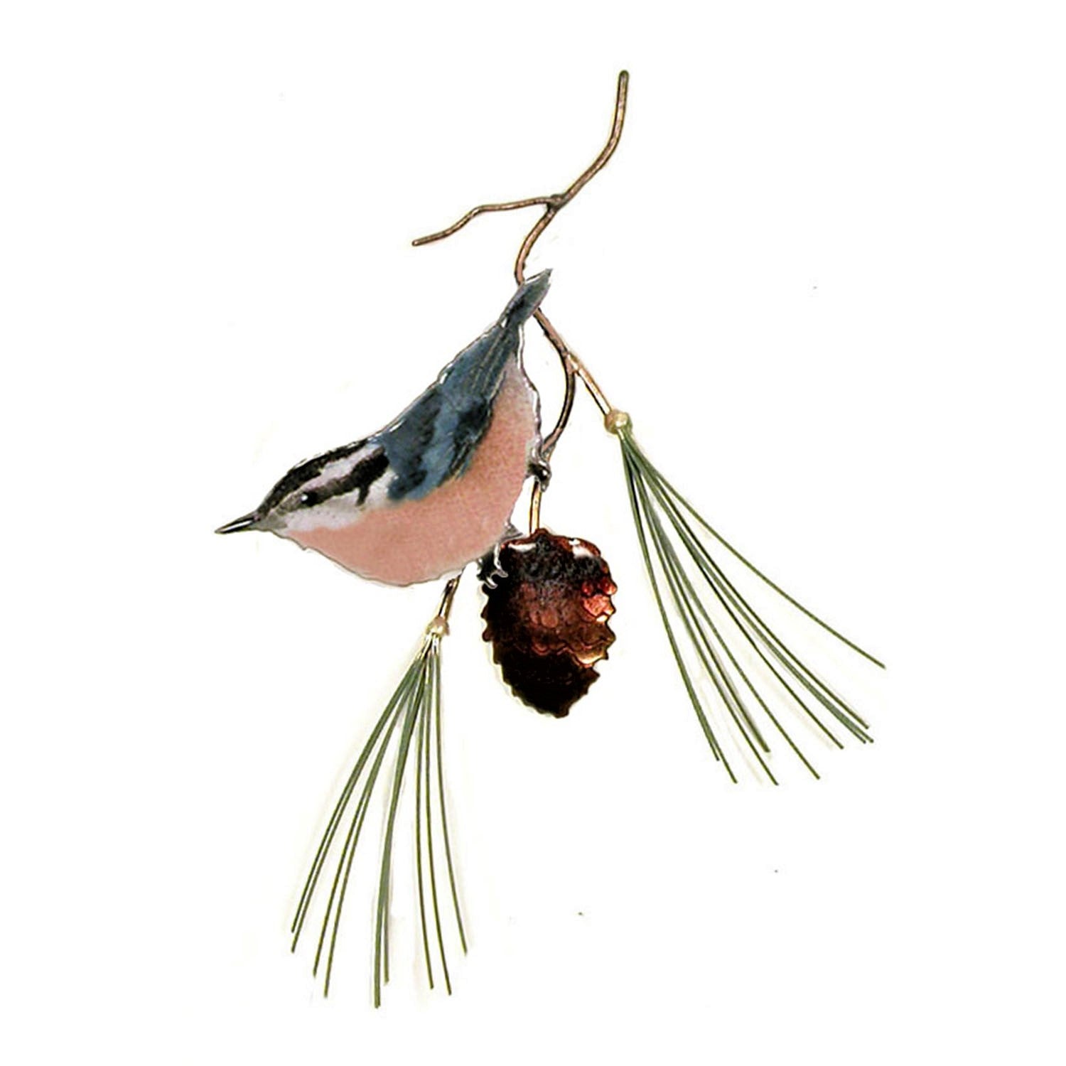 Red Breasted Nuthatch with Pine