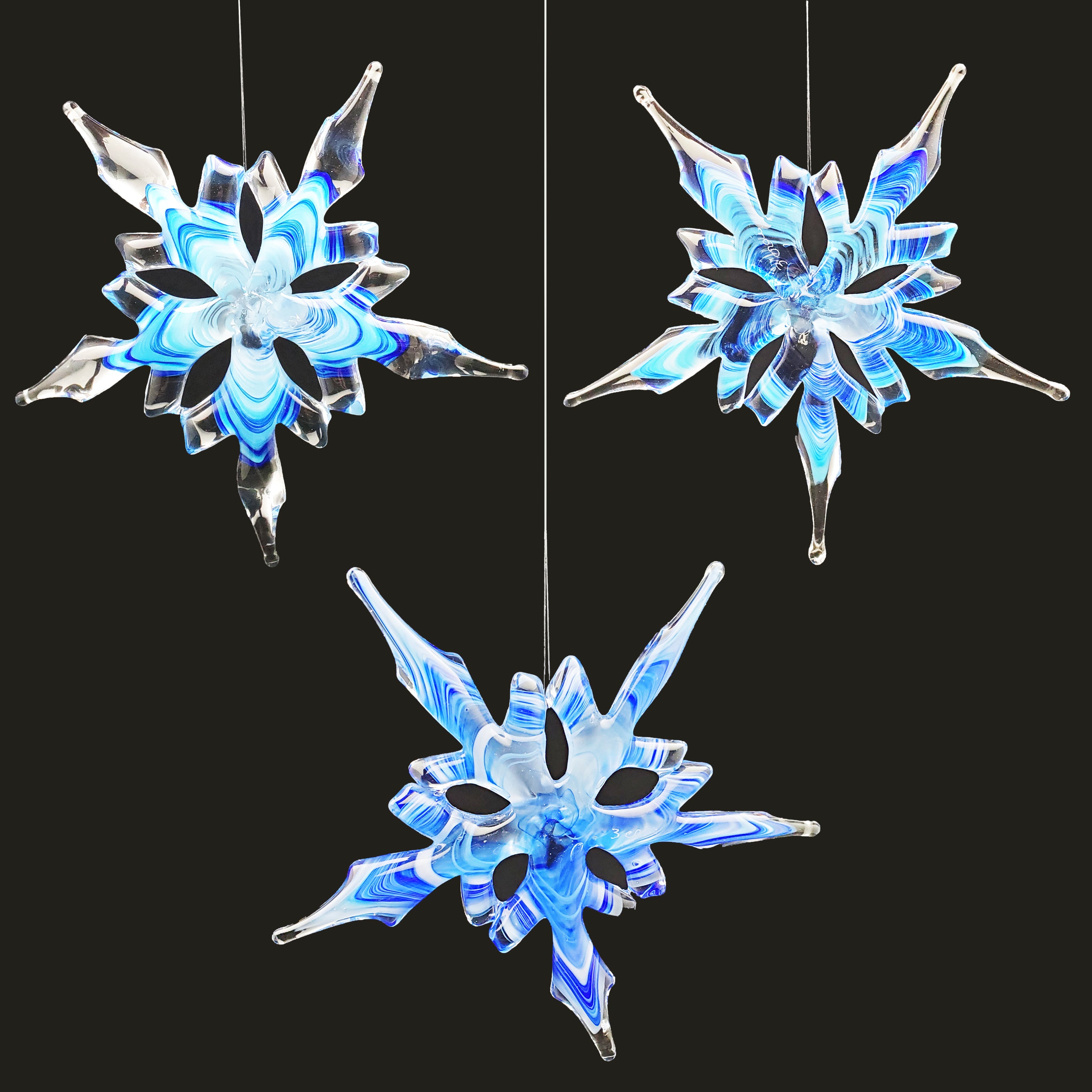 Snowflake -Large Ice Blue & Dark Blue