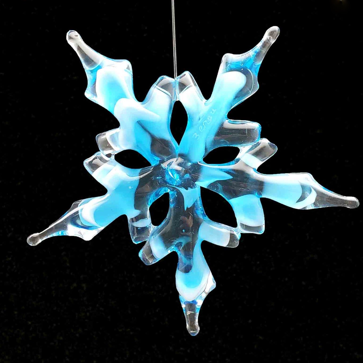 Snowflake - Small Ice Blue & White