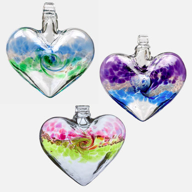 Kitras Art Glass Kitras 3-Inch Heart Shaped Glass Ornament, Pink