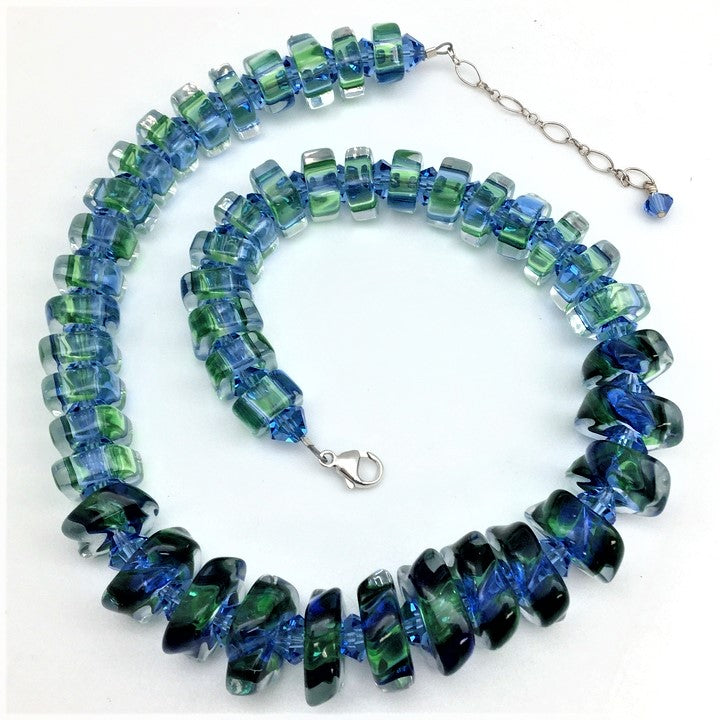 Pale Blue Crystal Pendant Necklace, Cute Boho Jewelry, Online Boutique Lily  Boutique