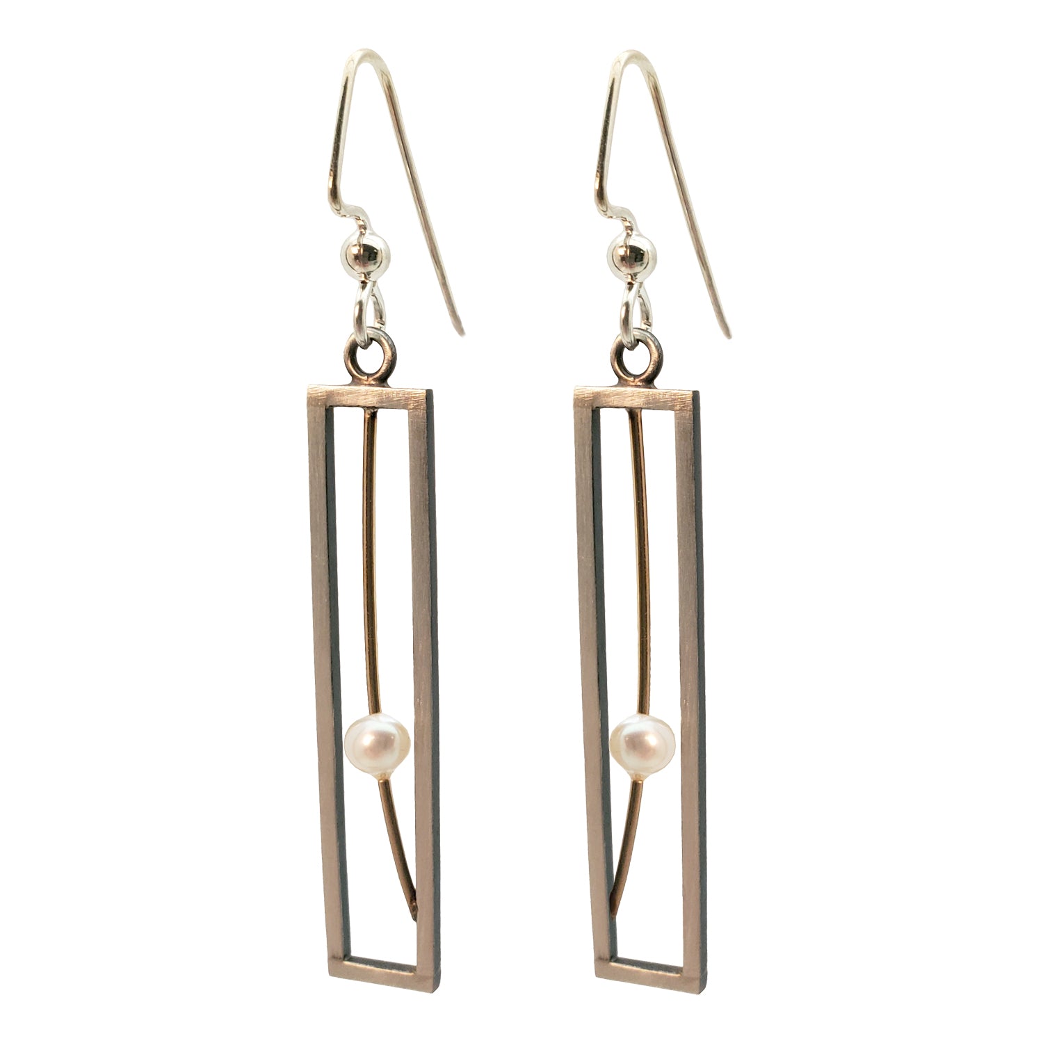 Rectangle Earring with Pearl