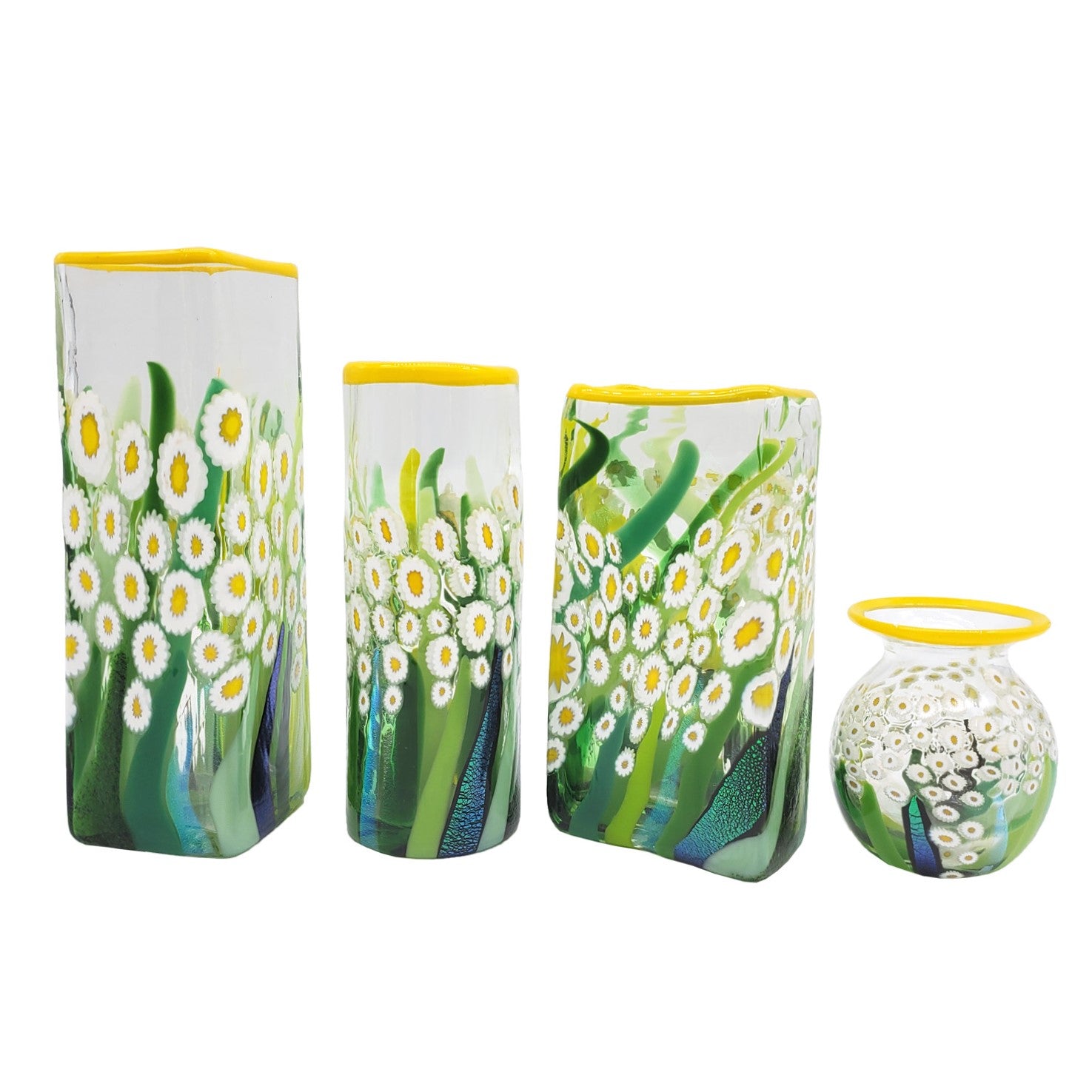 Glass Vase - Daisies with Clear Skies