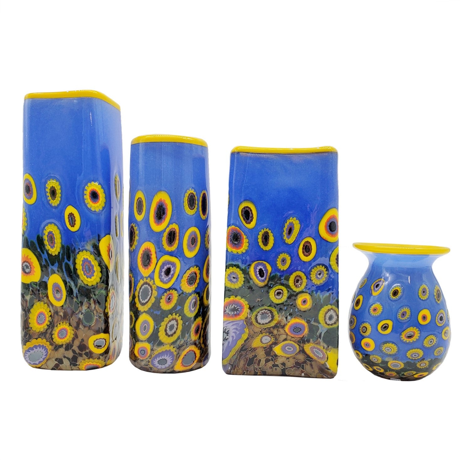 Glass Vase - Sunflowers with Blue Skies