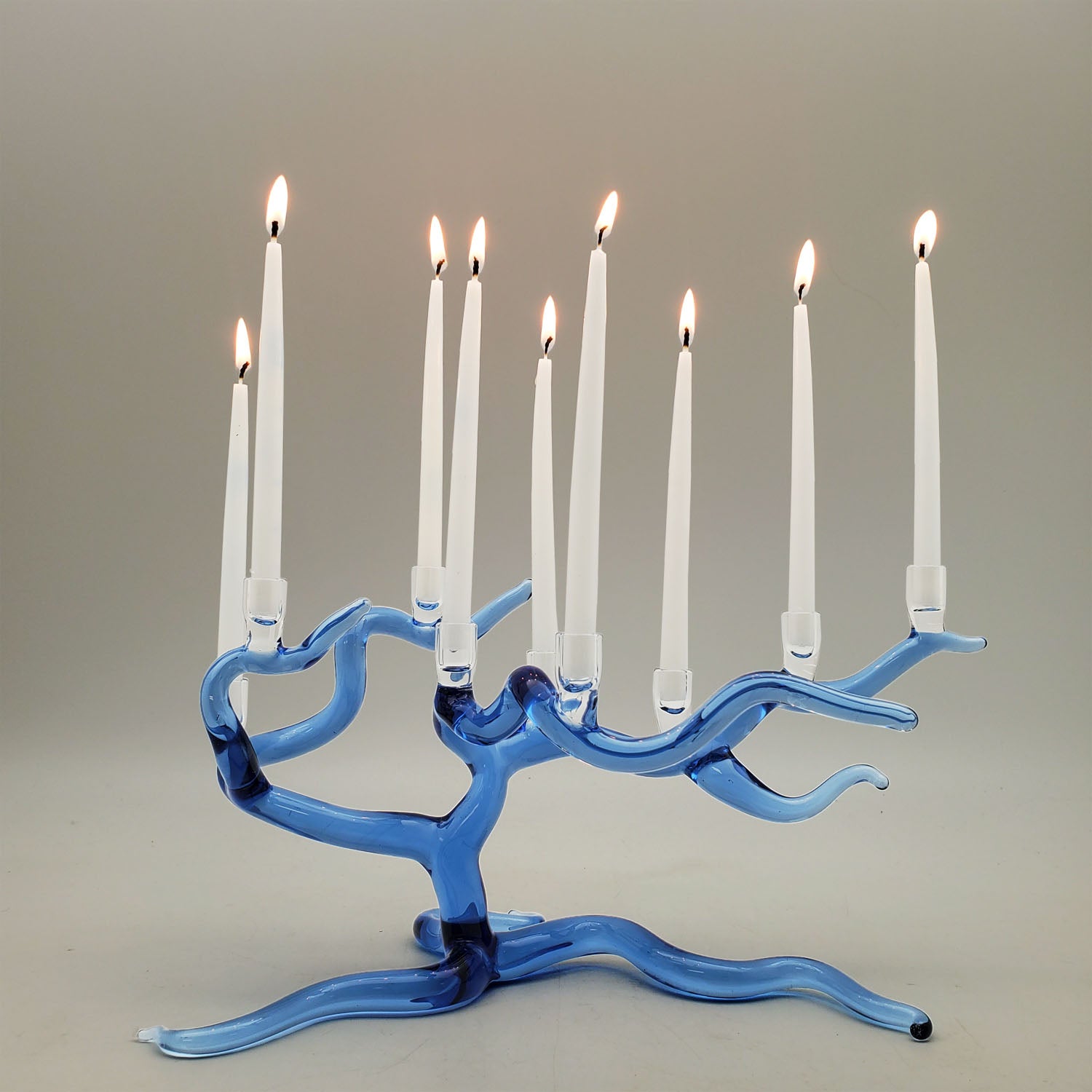 Tree of Life Menorah - Cobalt