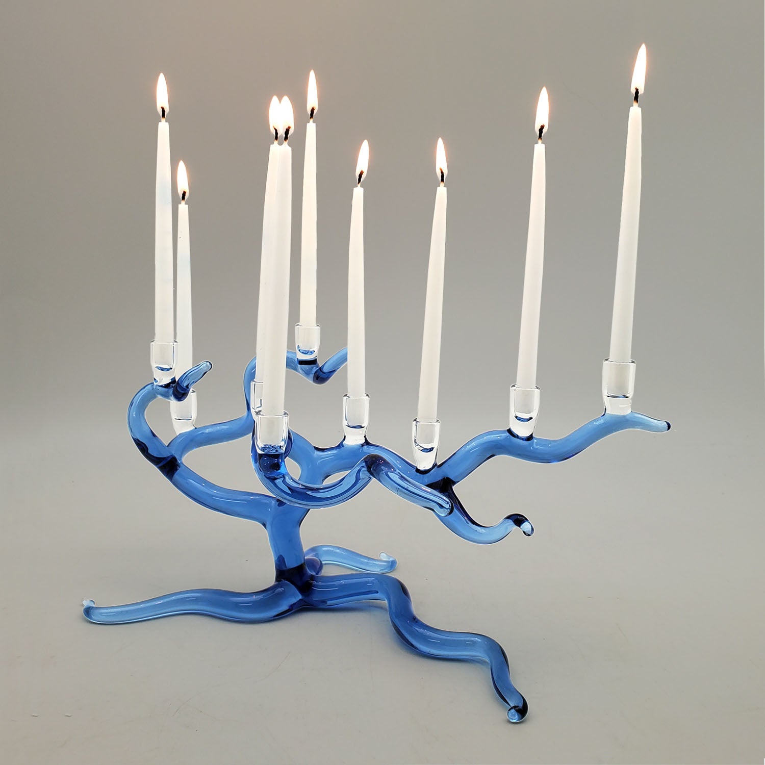 Tree of Life Menorah - Cobalt