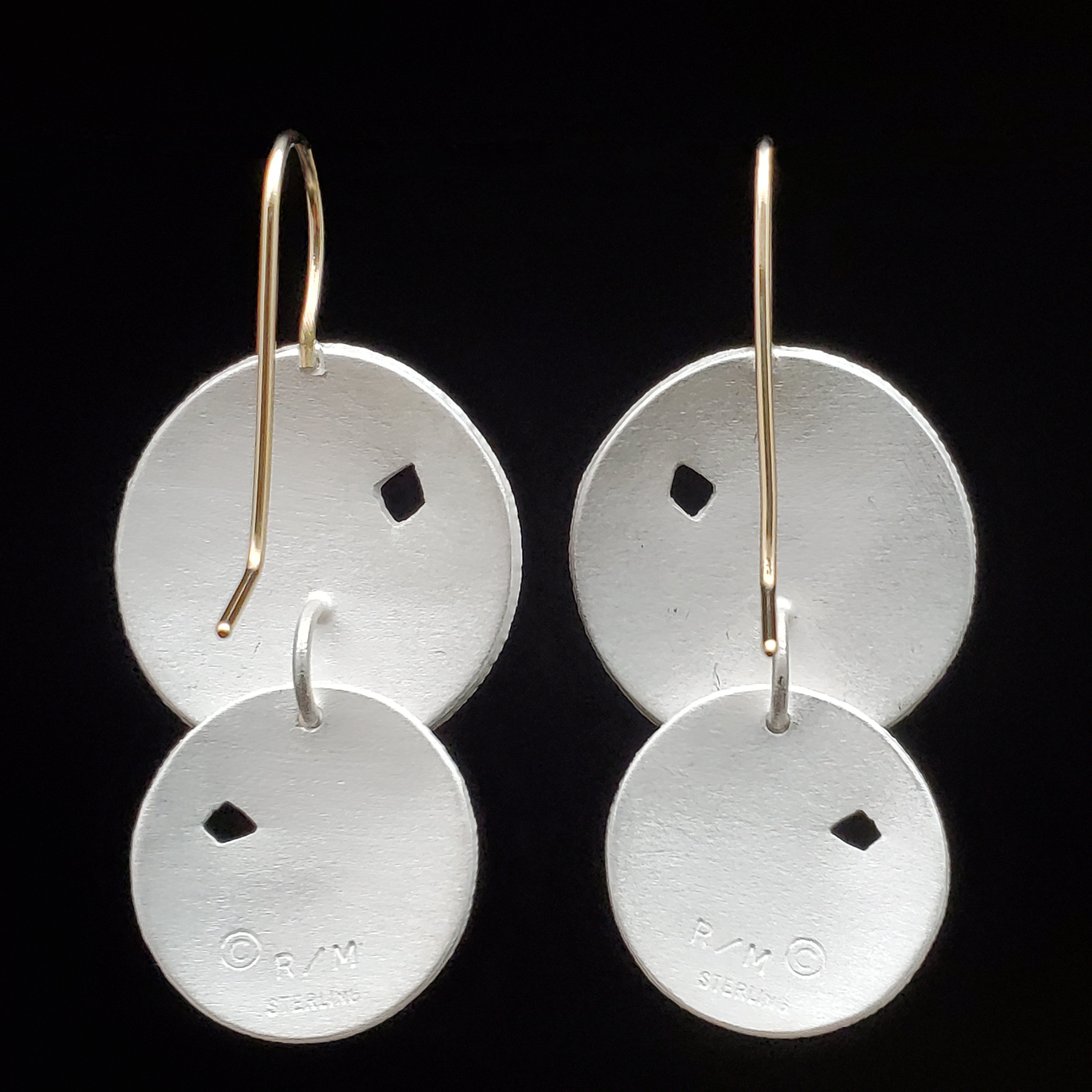 Double Textured Disks Earrings
