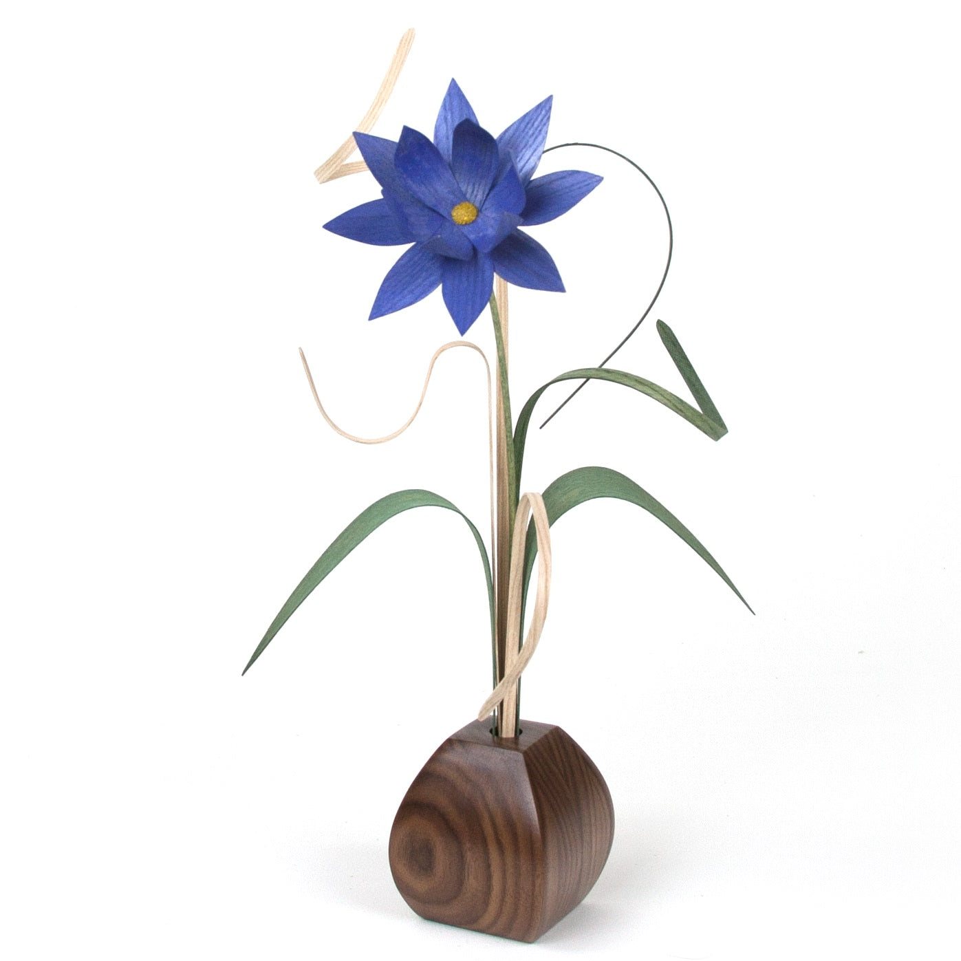 Wood Wildflowers - Small Walnut Vase with One Flower