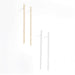 Two pairs of elegant ear studs, one with a gold finish and the other with a silver finish, displayed against a white background.