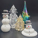 Vitrix Hot Glass Frosty the Snowman and Melted Frosty Glass Figurines