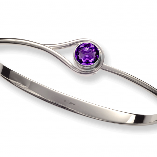 sterling silver bracelet with a stunning amethyst gemstone