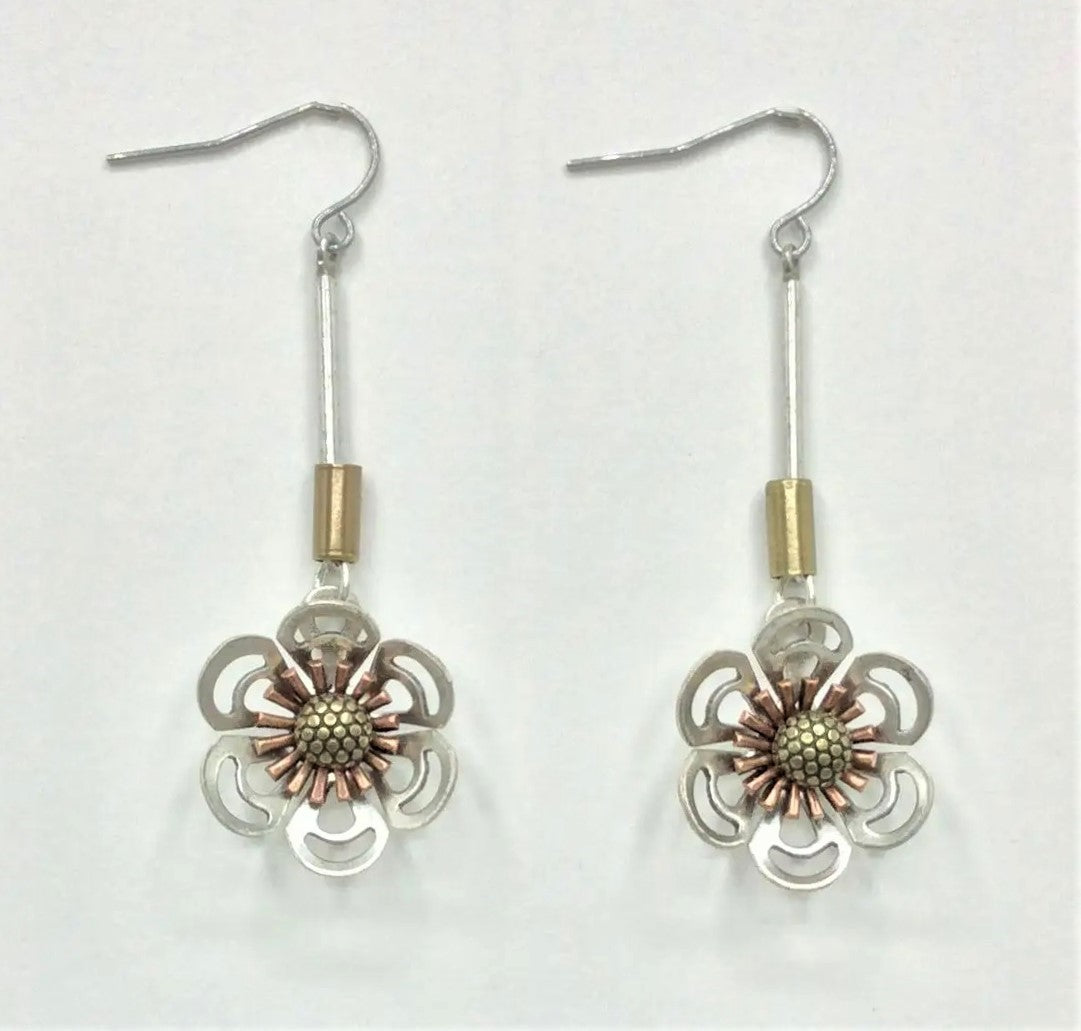 Mechanical Botanical Drop Earrings