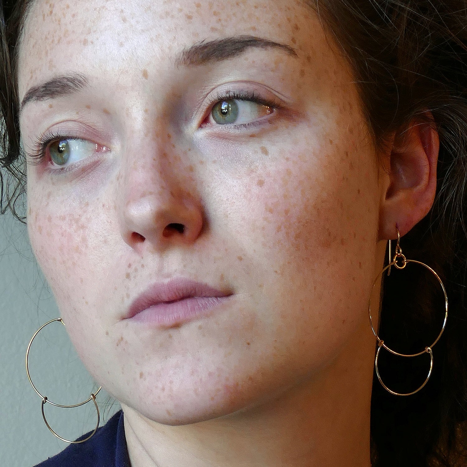 these handcrafted elegant double hoop  silver earrings are great for everyday or more formal occasions