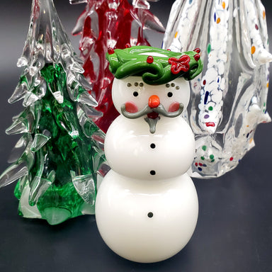 Funny Christmas Snowman Aluminum Metal Sign - Making Holiday Snowflakes  Retro