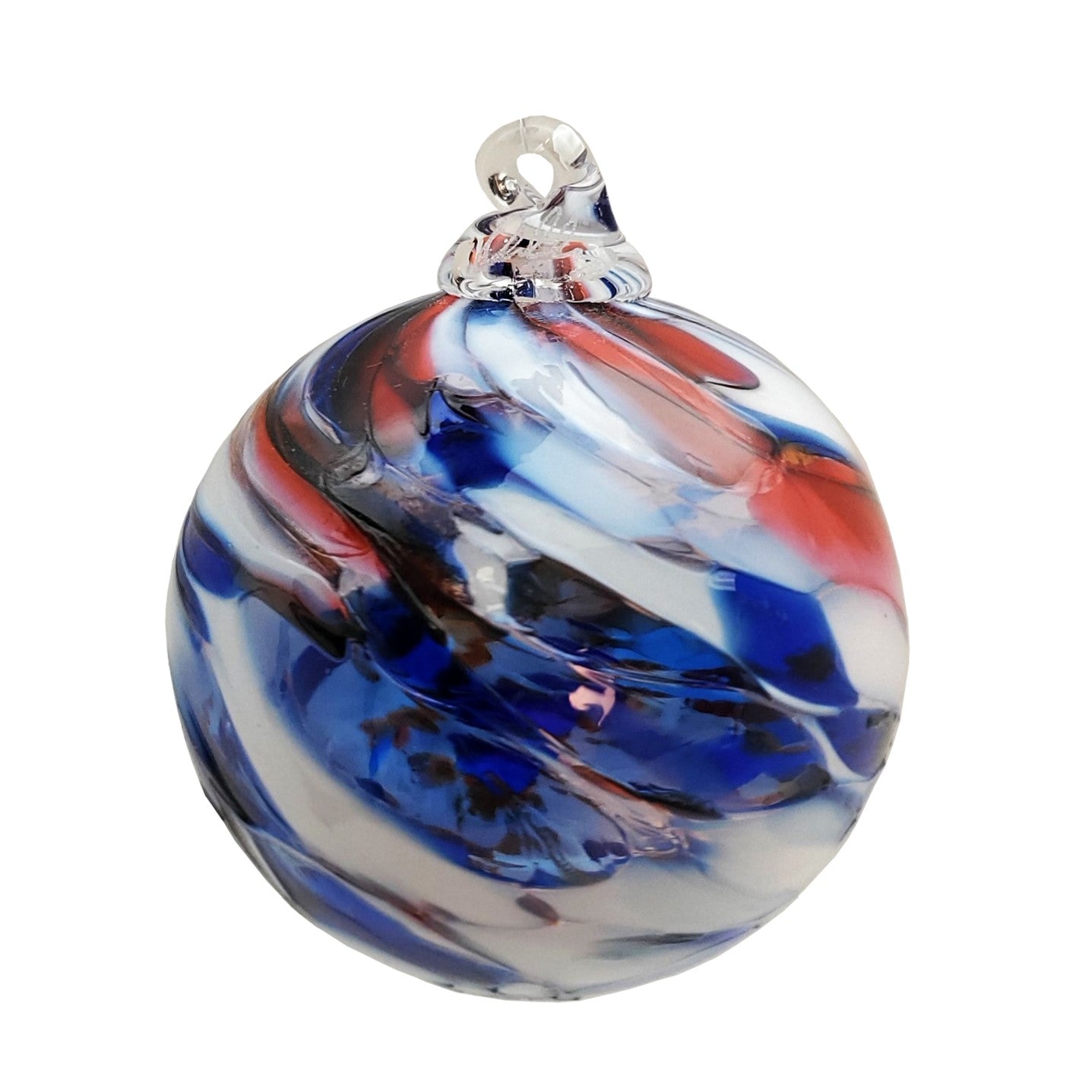 celebrate liberty with hand-blown red white and blue glass ornaments
