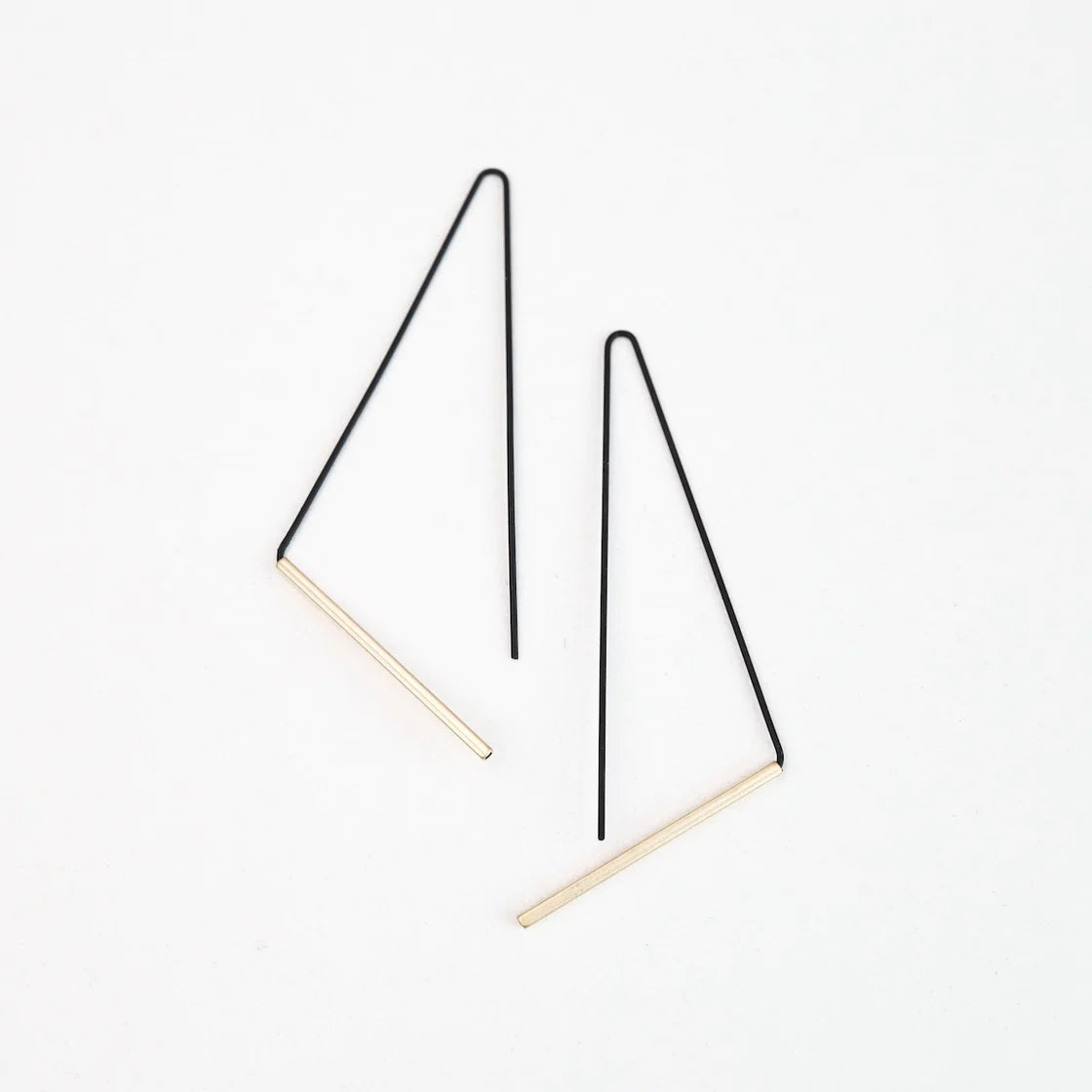 Jagged Hoops - Black Silver