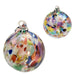 mardi gras glass ornaments large and small together
