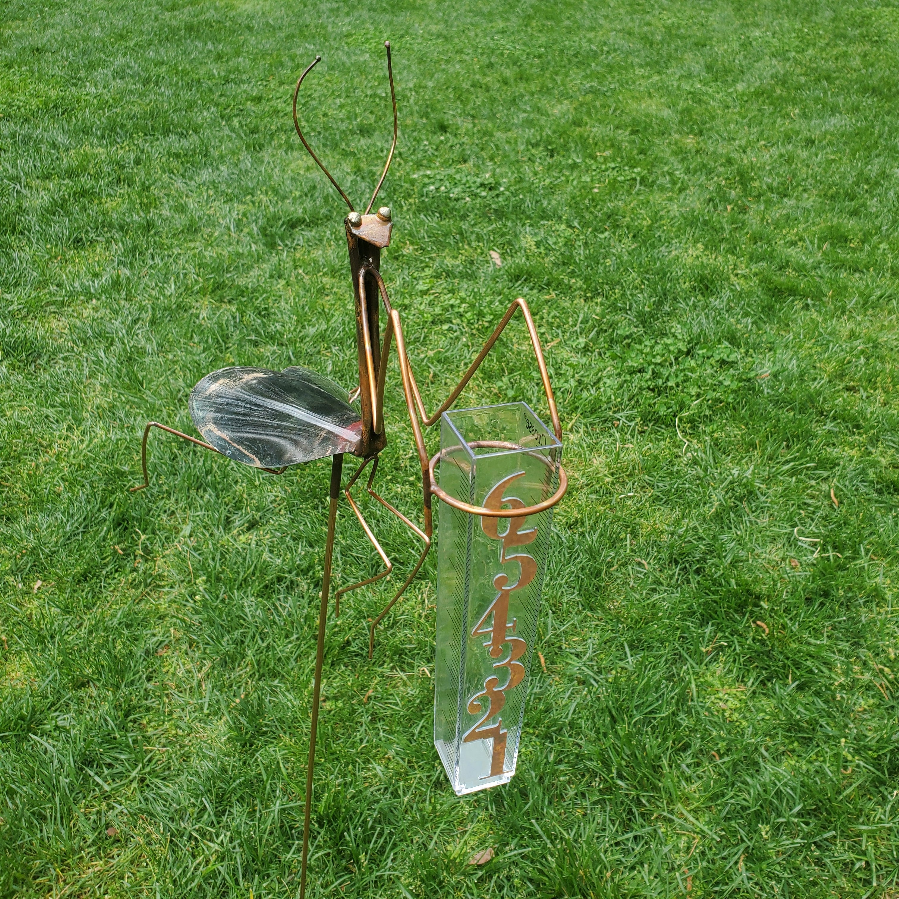 Rain Gauge - Praying Mantis