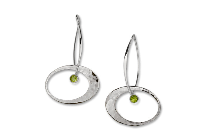 sterling silver and peridot elegant earrings