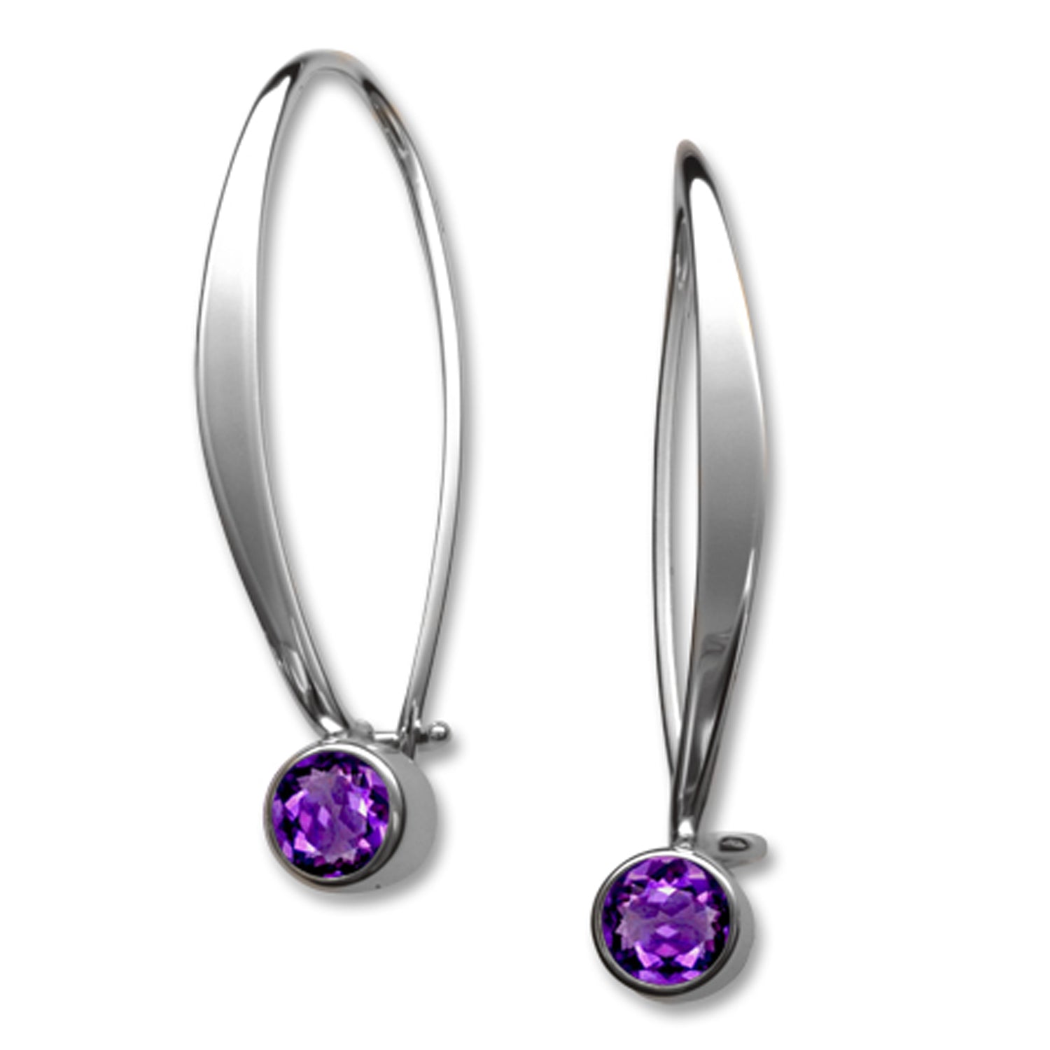handcrafted sterling silver and amythyst earrings